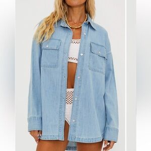 Beach Riot Coramine Top Denim Light Blue Sz M